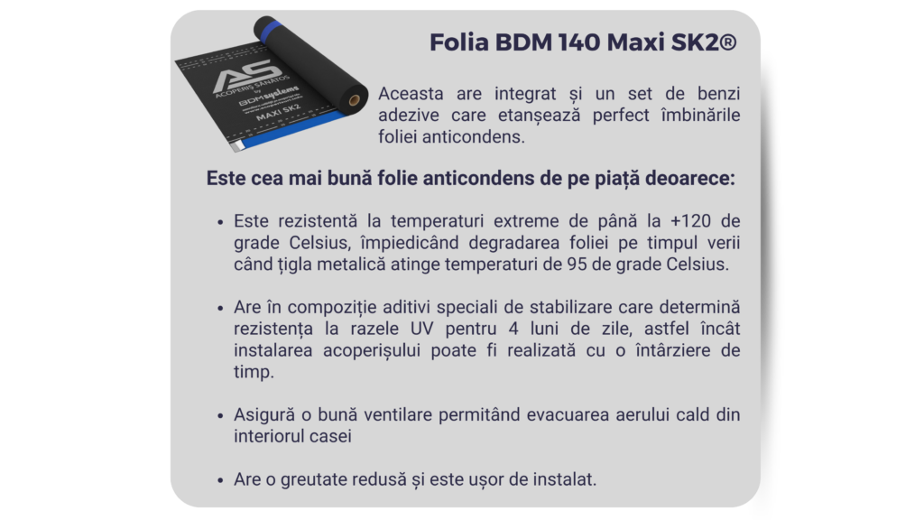 folia anticondens pentru tigla metalica BDM 140 Maxi SK2